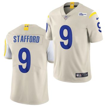 Men Los Angeles Rams #9 Matthew Stafford Nike Cream Limited NFL Jerseys->women nfl jersey->Women Jersey
